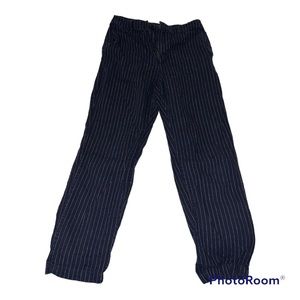 UNIQLO blue and white striped trousers
